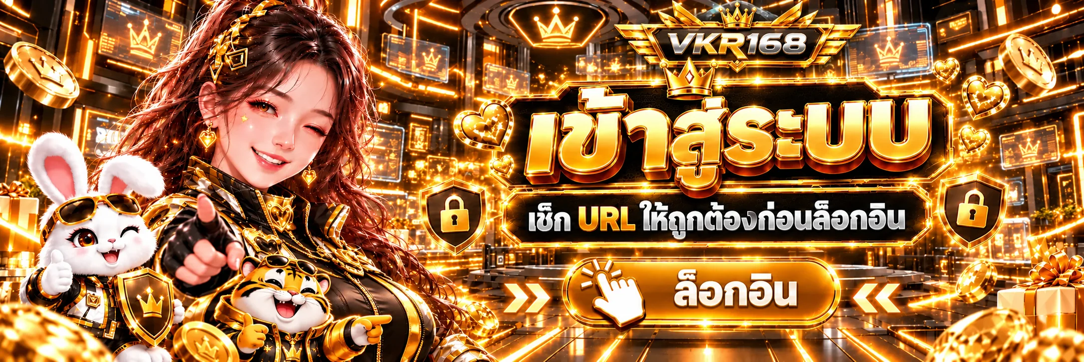 หน้าเข้าสู่ระบบ VKR168 พร้อมคำเตือนตรวจ URL และ Fortune Tiger
